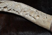 Load image into Gallery viewer, Herd of 5 Elephant Carved on a Kudu Horn
