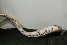 Load image into Gallery viewer, Big 5 including 2 Elephant and 2 Rhino Carved on a Kudu Inner Horn
