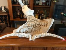Load image into Gallery viewer, XL half Giraffe Hip Bone Carving Vertical with Big5 Carvings
